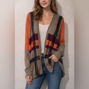 Aldo Martins Wool Blend Cardigan Size 12(fits S/M) Color Block Casual Lagenlook